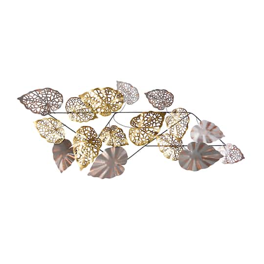 5.5ft. x 2ft. Scattered Metal Leaves Wall Art Decor